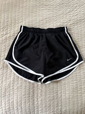 Nike Black Athletic Shorts with White Piping